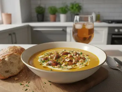 Velouté de Potiron aux Châtaignes et Éclats de Noisettes