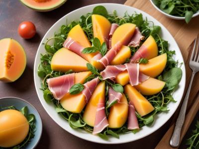 Salade Estivale : Melon, Jambon Cru et Roquette