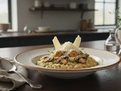 Risotto Crémeux aux Champignons de Paris et Parmesan