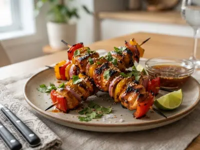 Brochettes de Poulet Marinées au Miel et au Soja