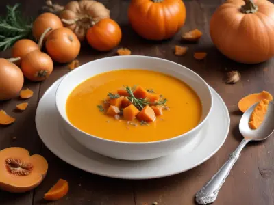 Velouté onctueux de potimarron et châtaignes