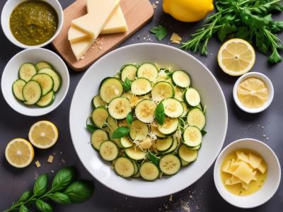 Salade de courgettes crues au parmesan et citron