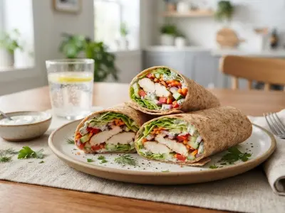 Wrap de poulet et crudités