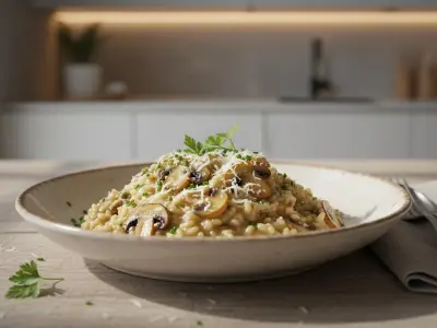 Risotto Onctueux aux Champignons de Paris et Parmesan