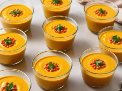 Verrines de Lentilles Corail au Curry et Crème de Coco (x14)