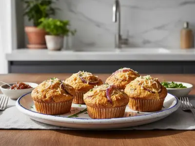 Muffins Rustiques aux Oignons Caramélisés et Comté