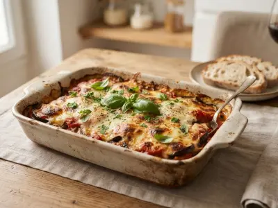 Gratin d'aubergines à la tomate et mozzarella