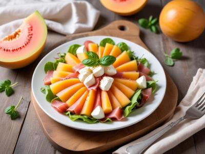 Salade Estivale Melon-Jambon Cru & Mozzarella