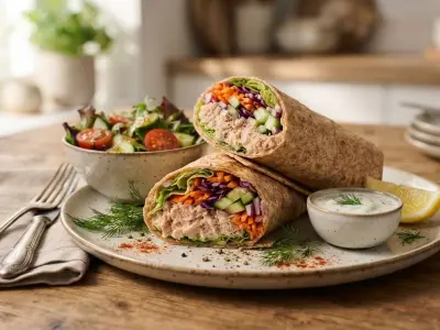Wrap au thon et crudités