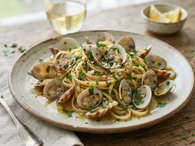 Linguine aux palourdes à l'ail et au persil