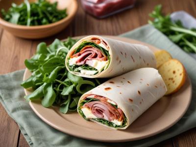 Wraps au Speck, Fromage Frais et Roquette