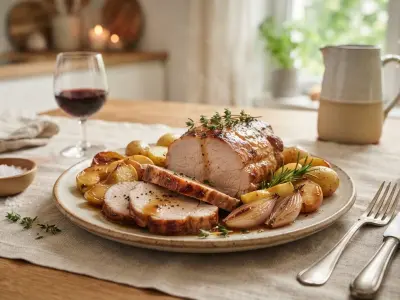 Rôti de porc aux pommes