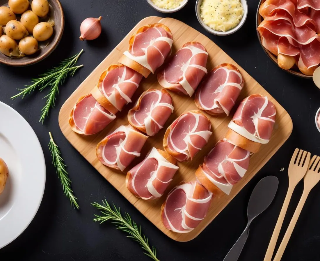Roulés feuilletés jambon, champignons et parmesan