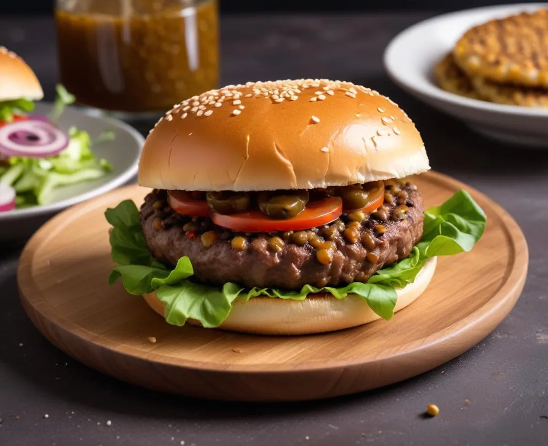 Burger végétarien au steak de lentilles