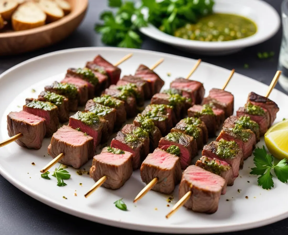 Brochettes de bœuf façon chimichurri