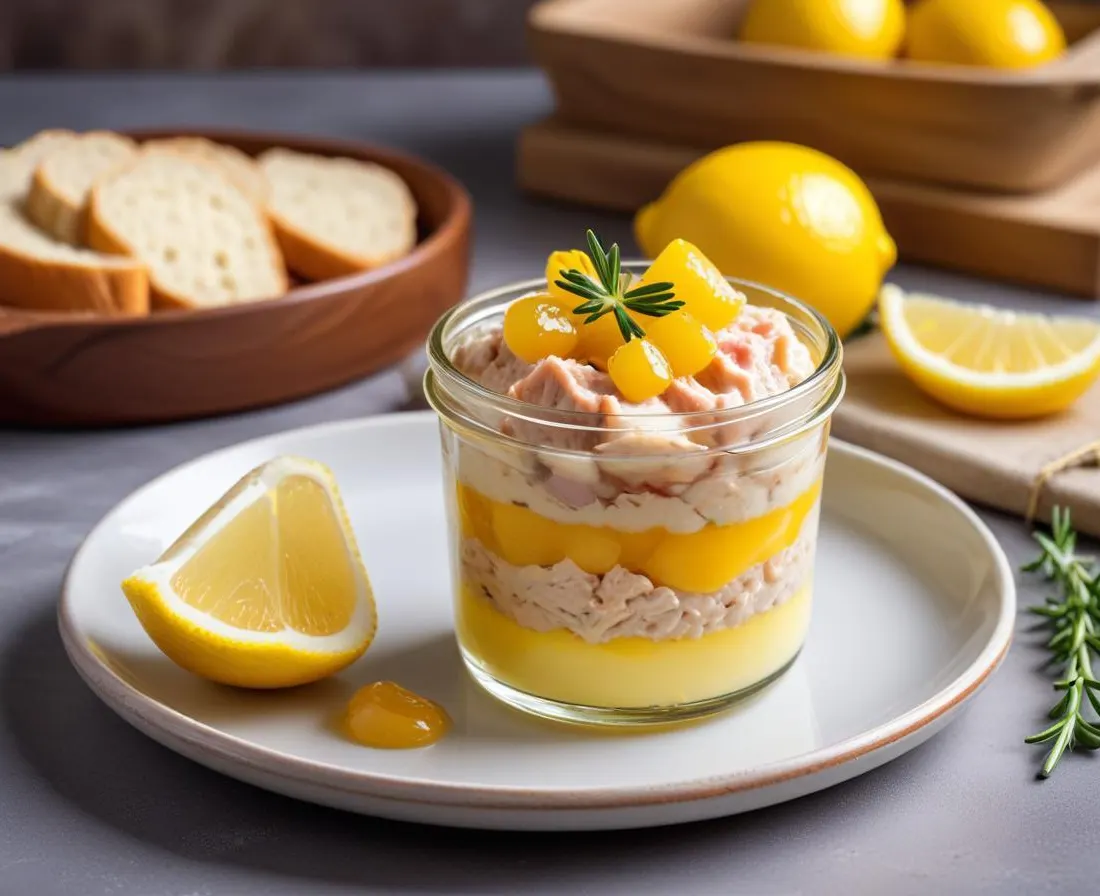 Verrine de rillettes de maquereaux et citron confit