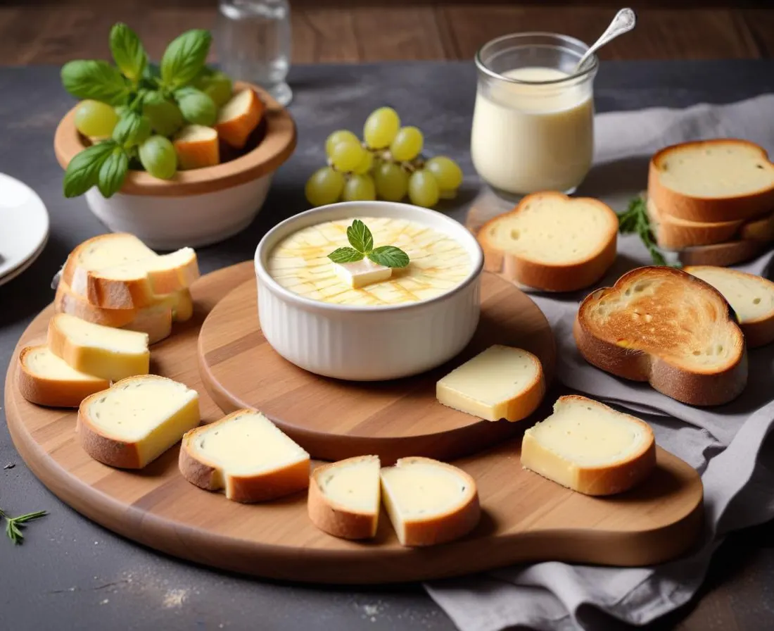 Fondue de Camembert au Four et ses Toasts Croustillants