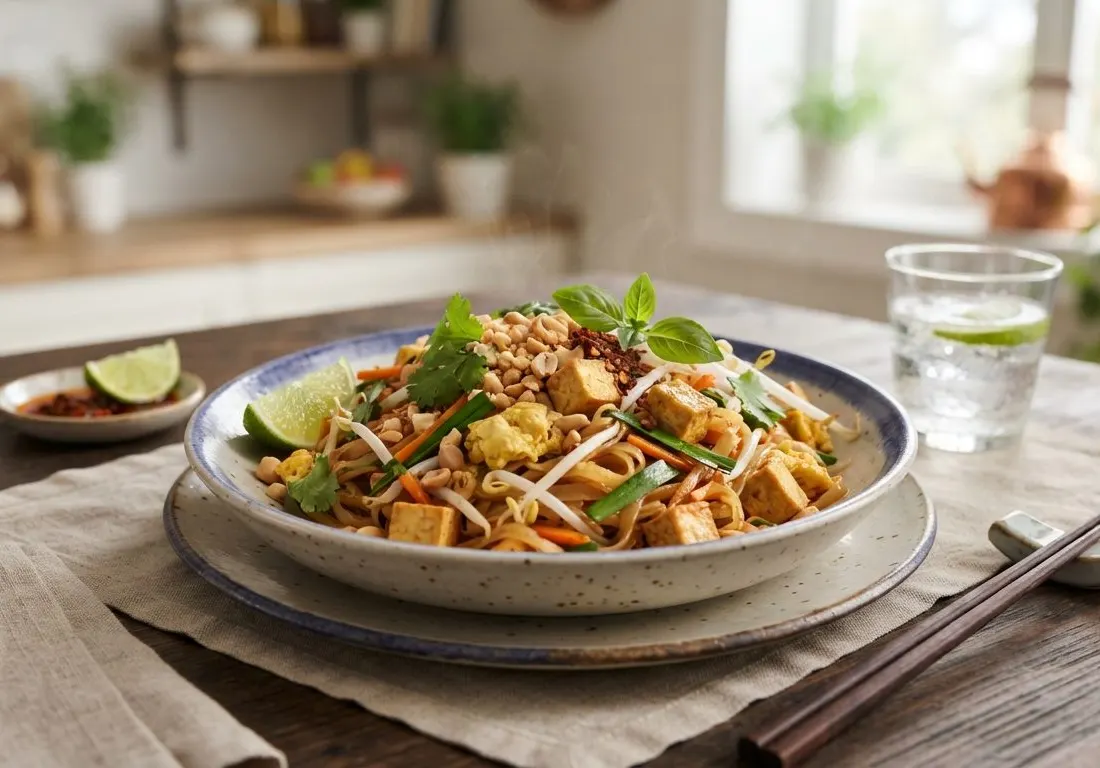 Pad Thaï Végétarien aux Légumes et Tofu
