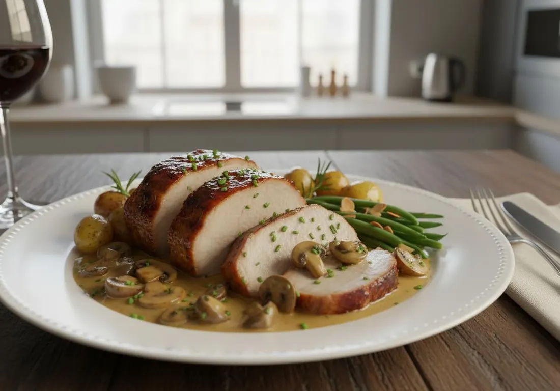 Rôti de Porc Fondant aux Champignons au Cookeo