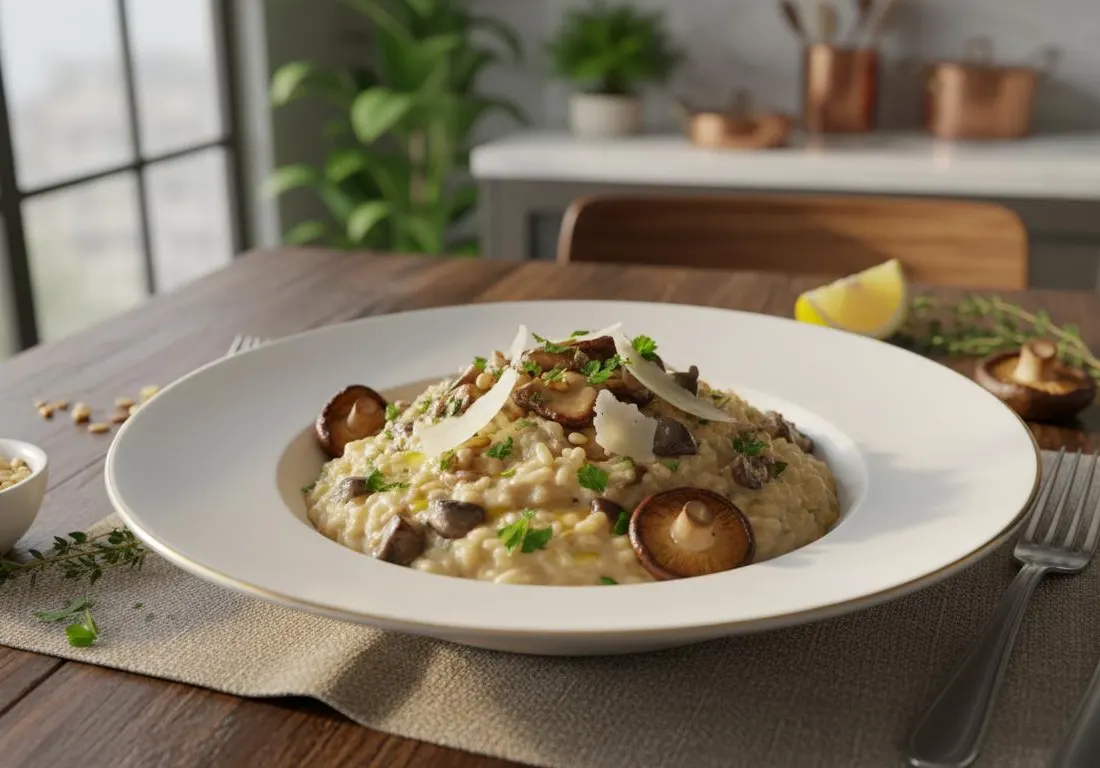 Risotto Crémeux aux Champignons et Parmesan