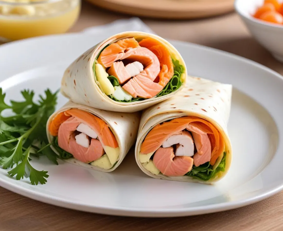 Wrap au Saumon Fumé et Œufs de Caille