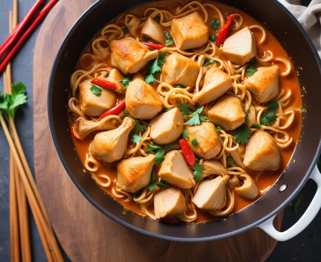 One Pot Nouilles au Poulet Thaï Facile
