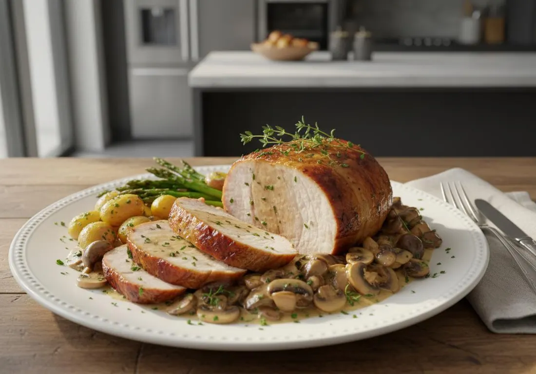 Rôti de Porc de 1,2kg Fondant aux Champignons au Cookeo