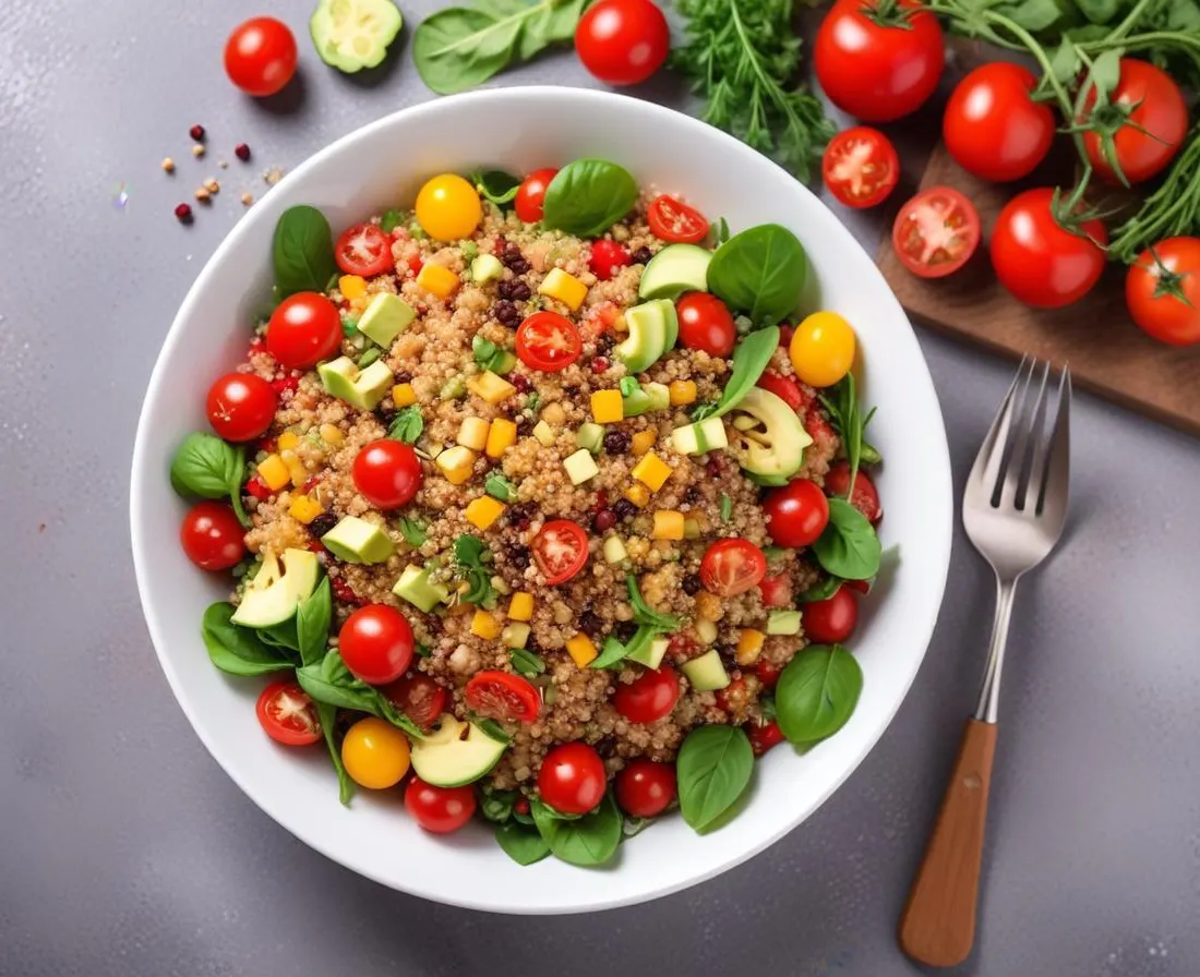 Salade estivale de quinoa aux légumes croquants