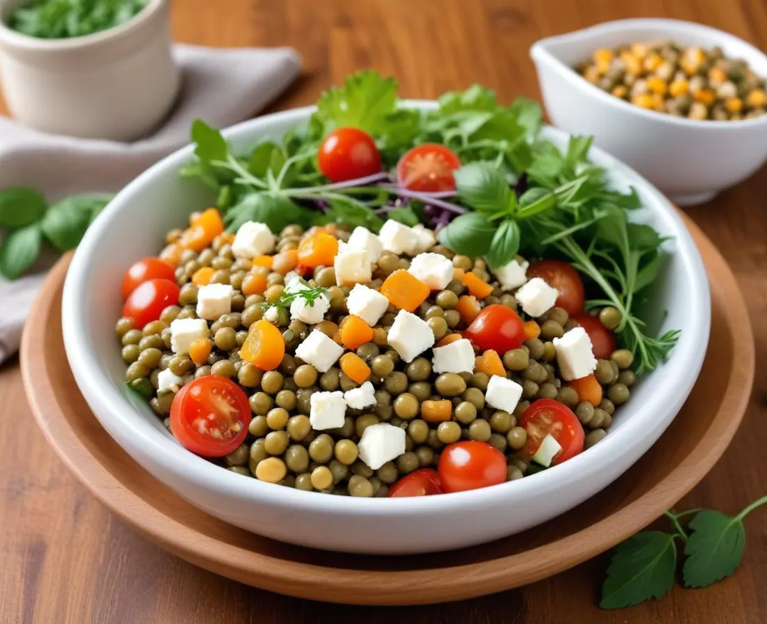 Salade de lentilles fraîche à la feta