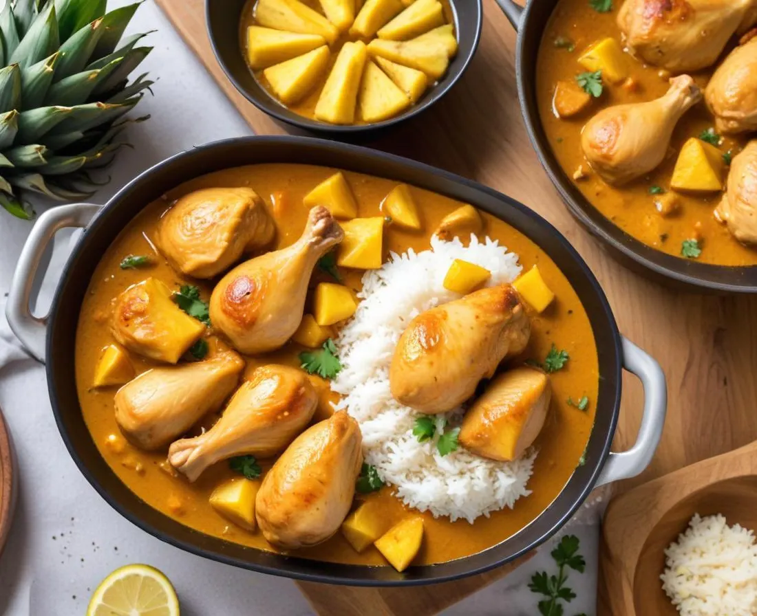 One Pot Poulet Coco-Ananas au Curry Doux