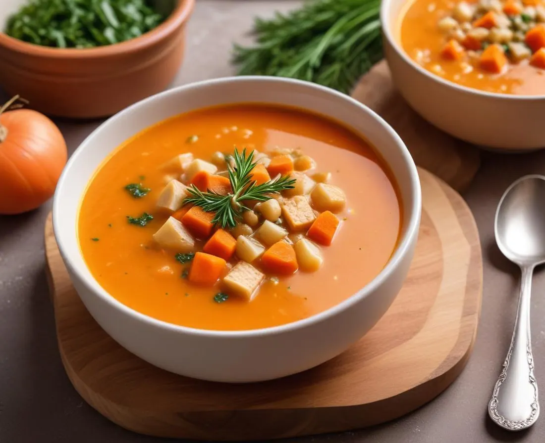 Soupe printanière aux carottes, poireaux et navets