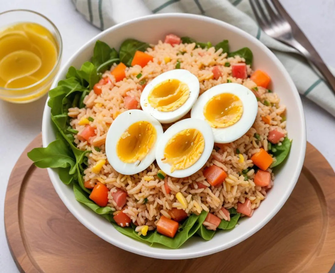 Salade de Riz au Thon, Maïs et Œufs
