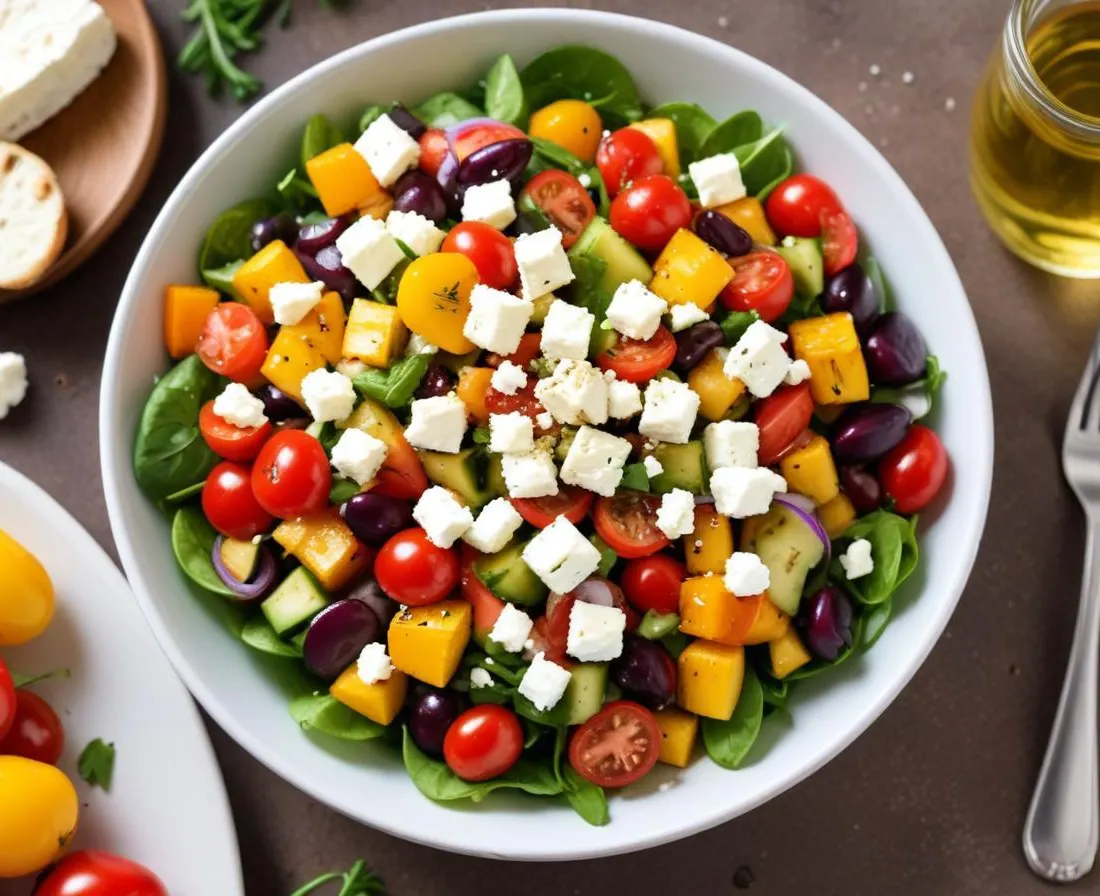 Salade de boulgour aux légumes grillés et feta