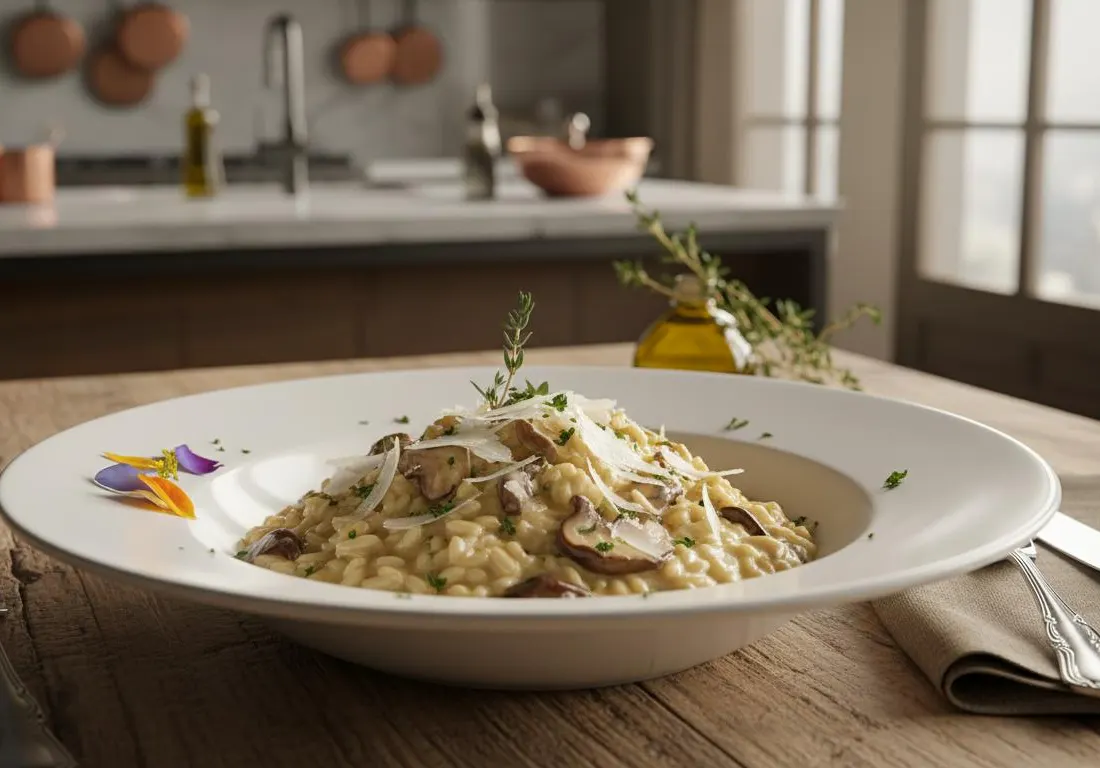 Risotto Crémeux aux Champignons et Parmesan