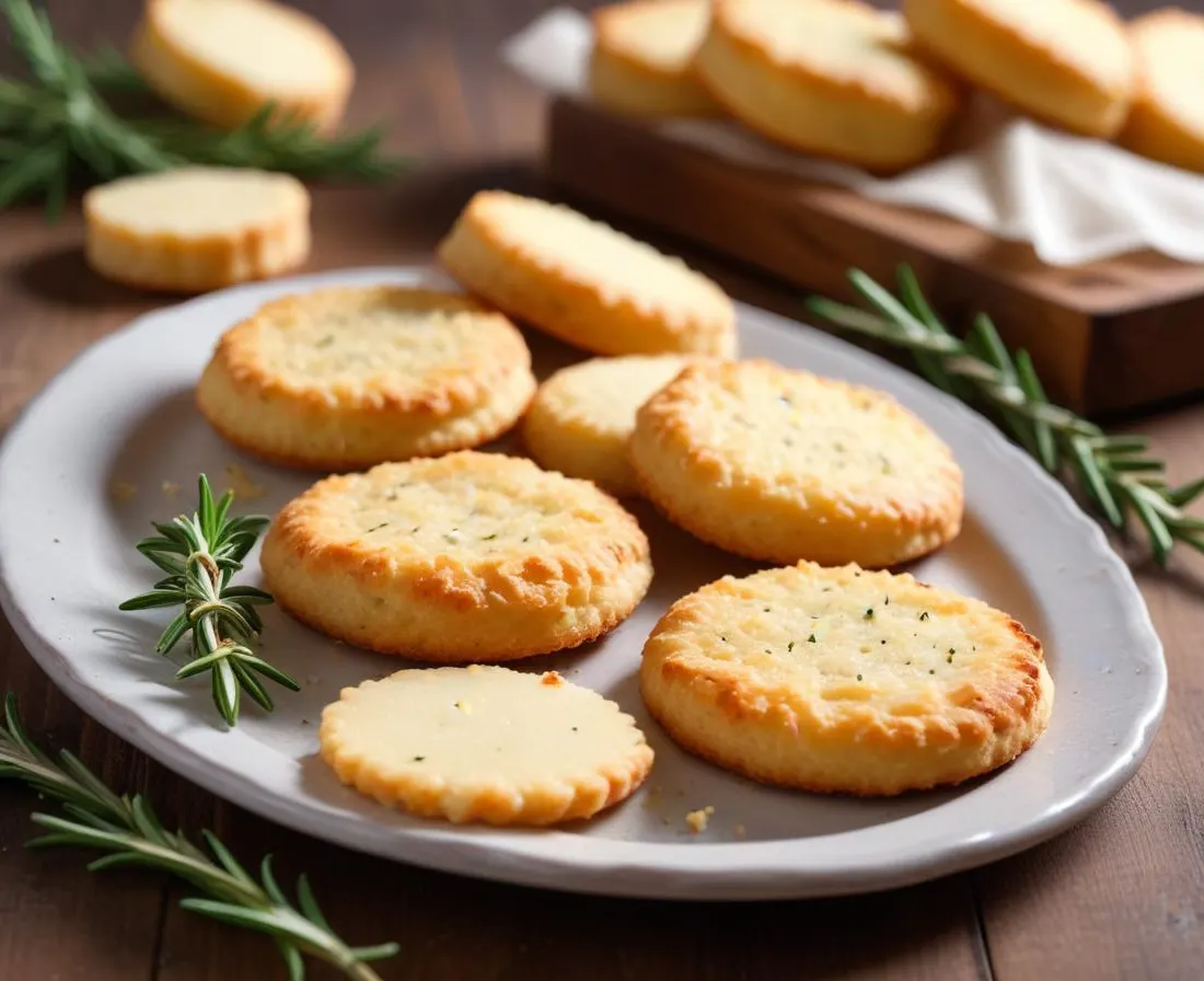 Sablés croustillants au parmesan et romarin