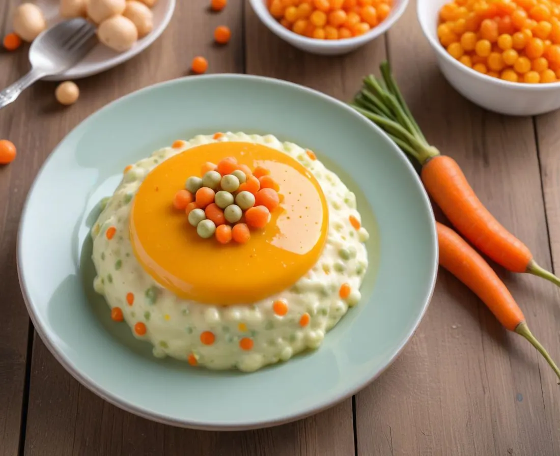 Mousse de Pois Cassés aux Carottes Glacées