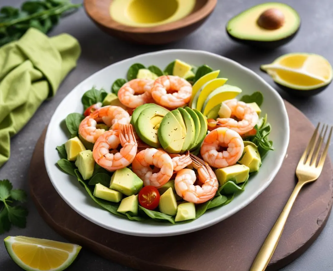 Salade fraîcheur avocat-crevettes au pamplemousse
