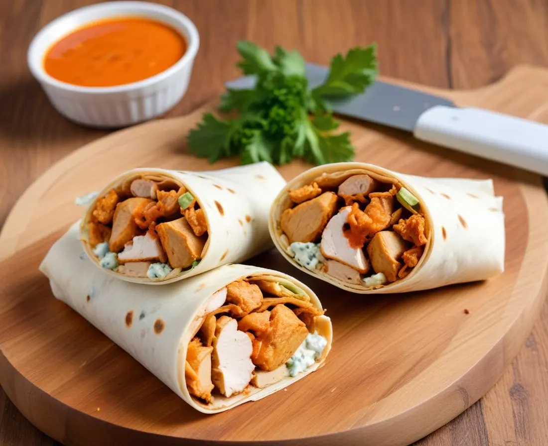 Wrap au Poulet Buffalo et Sauce Roquefort