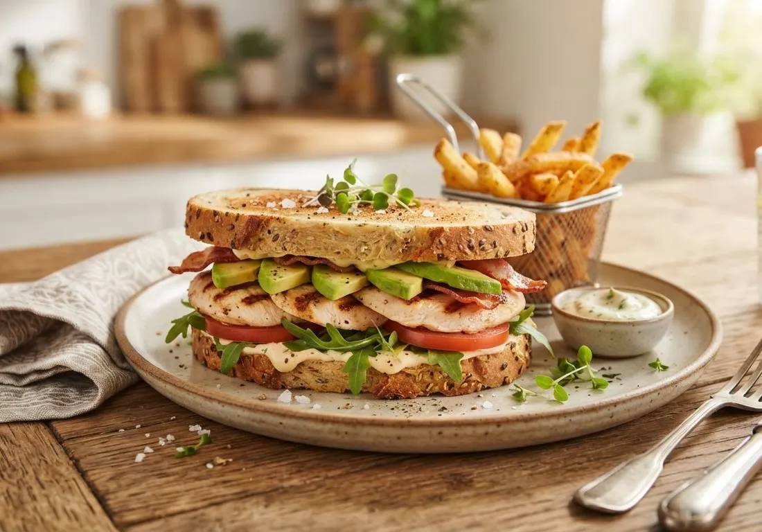 Sandwich poulet avocat