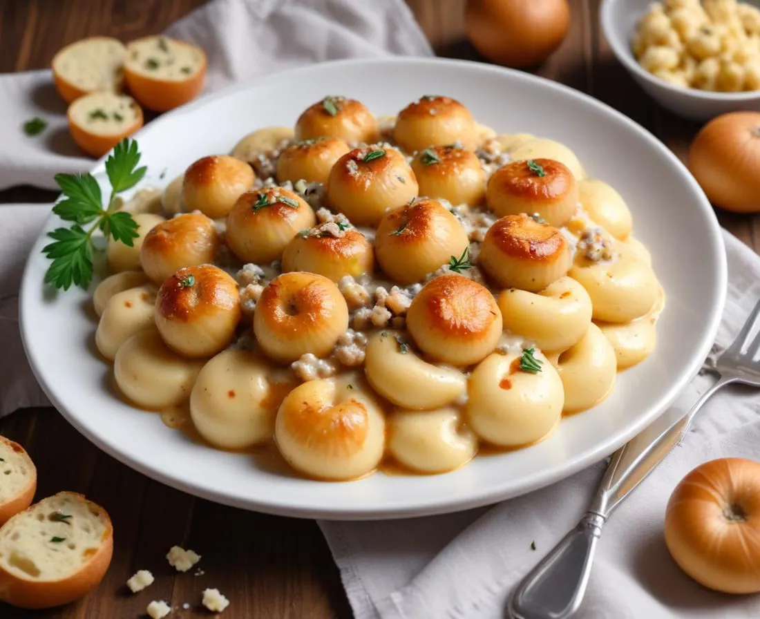 Gnocchis poêlés crémeux sauce gorgonzola et noix