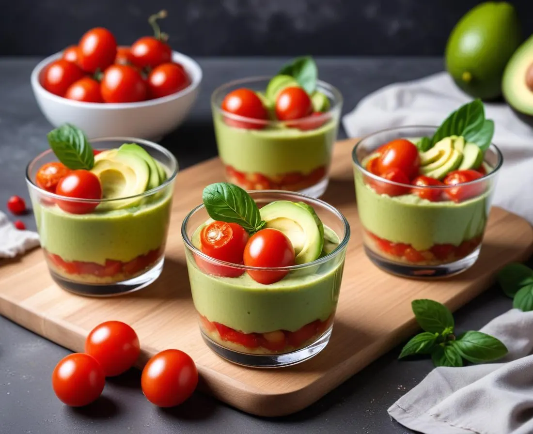 Verrines fraîcheur avocat et tomates cerises