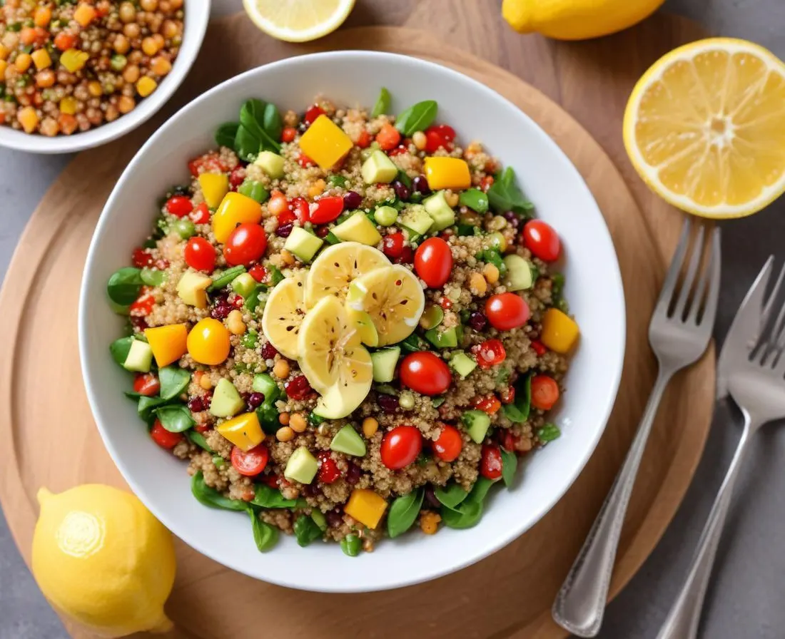 Salade de Quinoa aux Légumes Croquants et Vinaigrette Citronnée