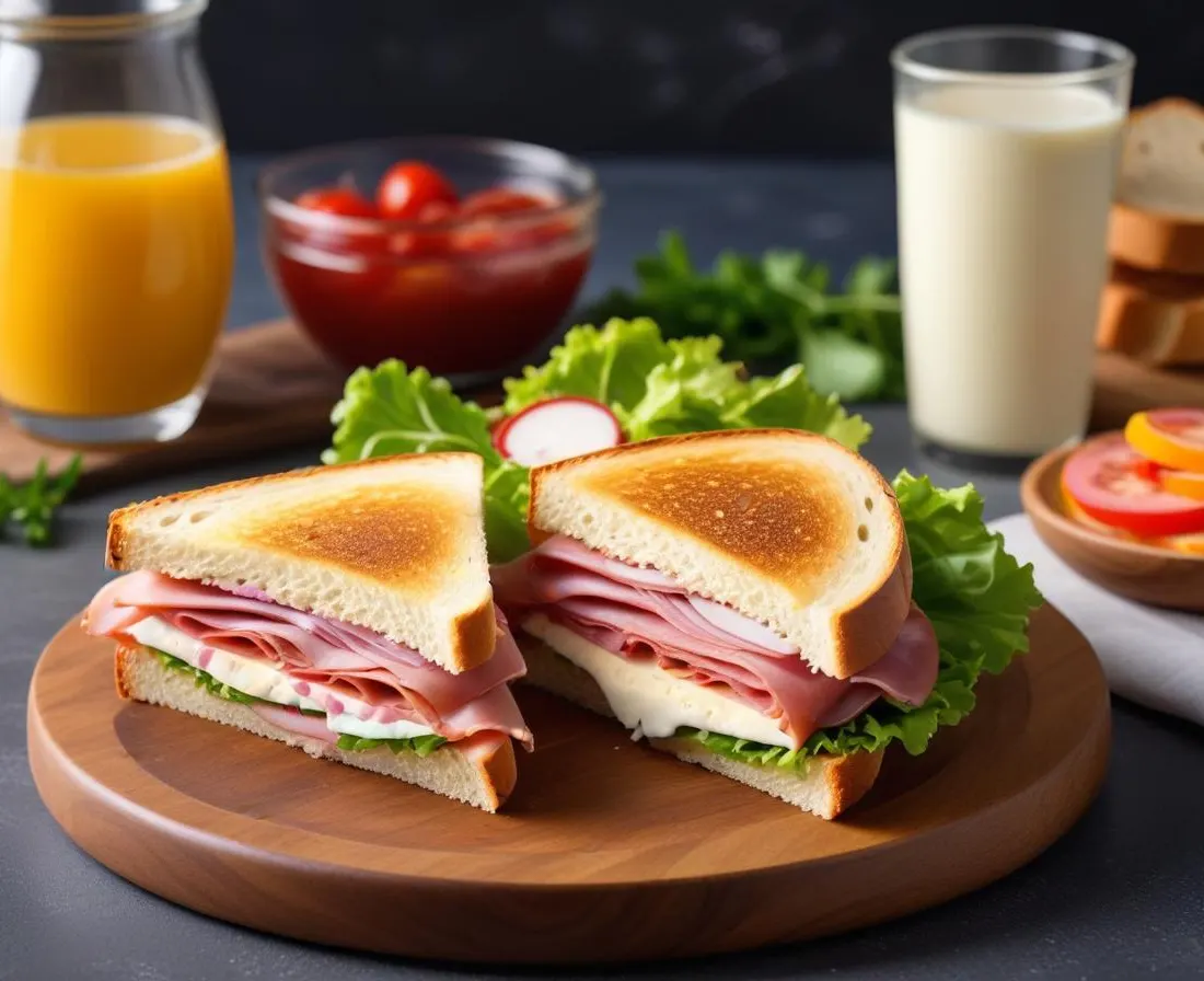 Sandwich Gourmand au Jambon de Pays, Fromage Frais et Salade