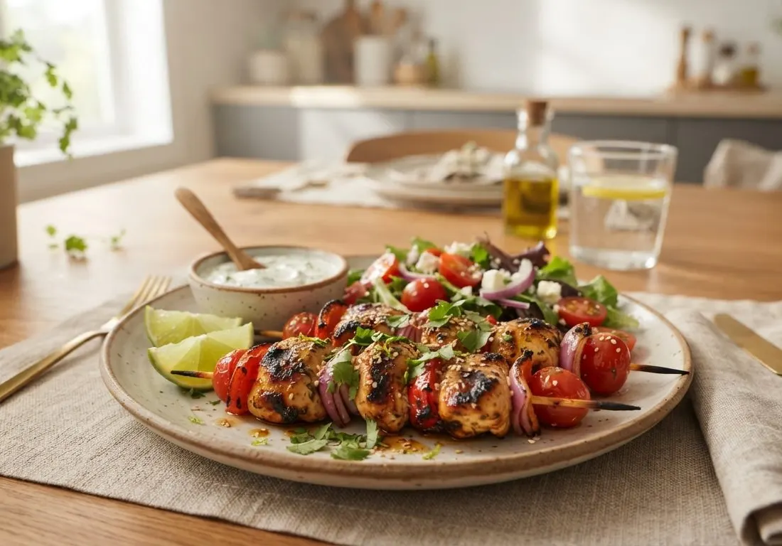 Brochettes de poulet au miel et citron vert