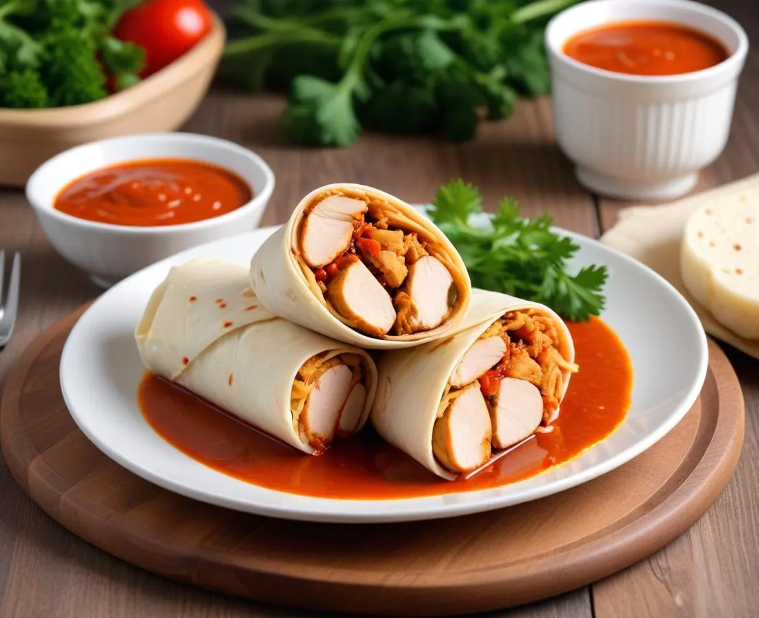 Wrap au Poulet au Paprika et Sauce Ail-Ciboulette