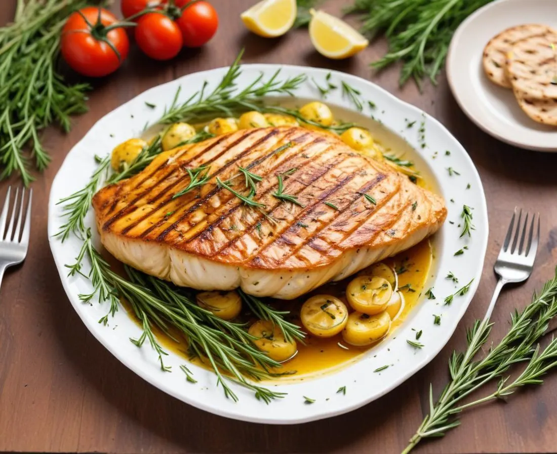 Daurade grillée entière aux herbes