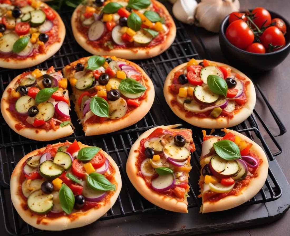 Mini-pizzas aux légumes grillés