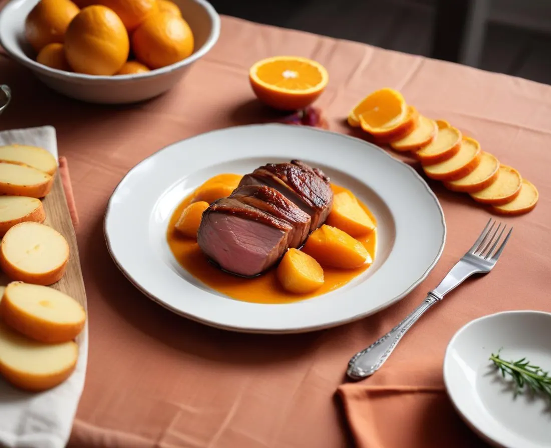 Magret de Canard à l'Orange et sa Purée de Patates Douces
