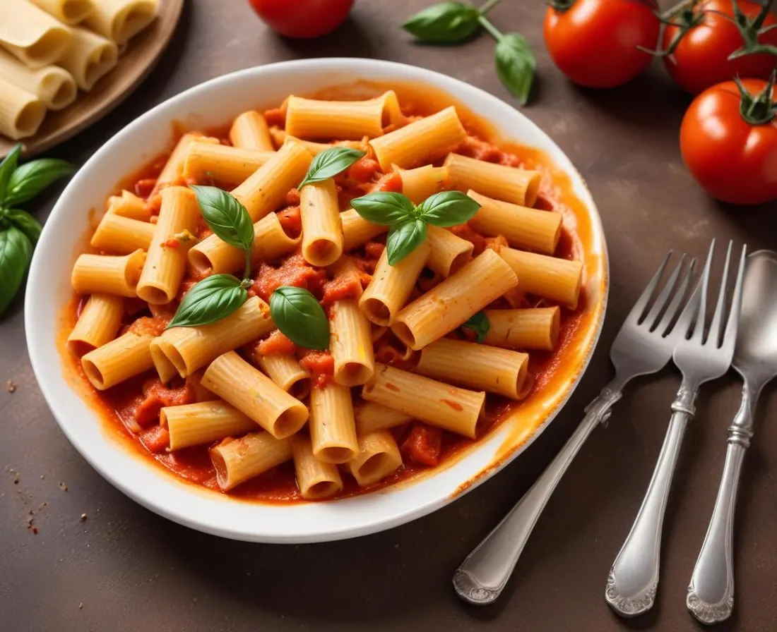 Mezzi Rigatoni à la Sauce Tomate et Basilic