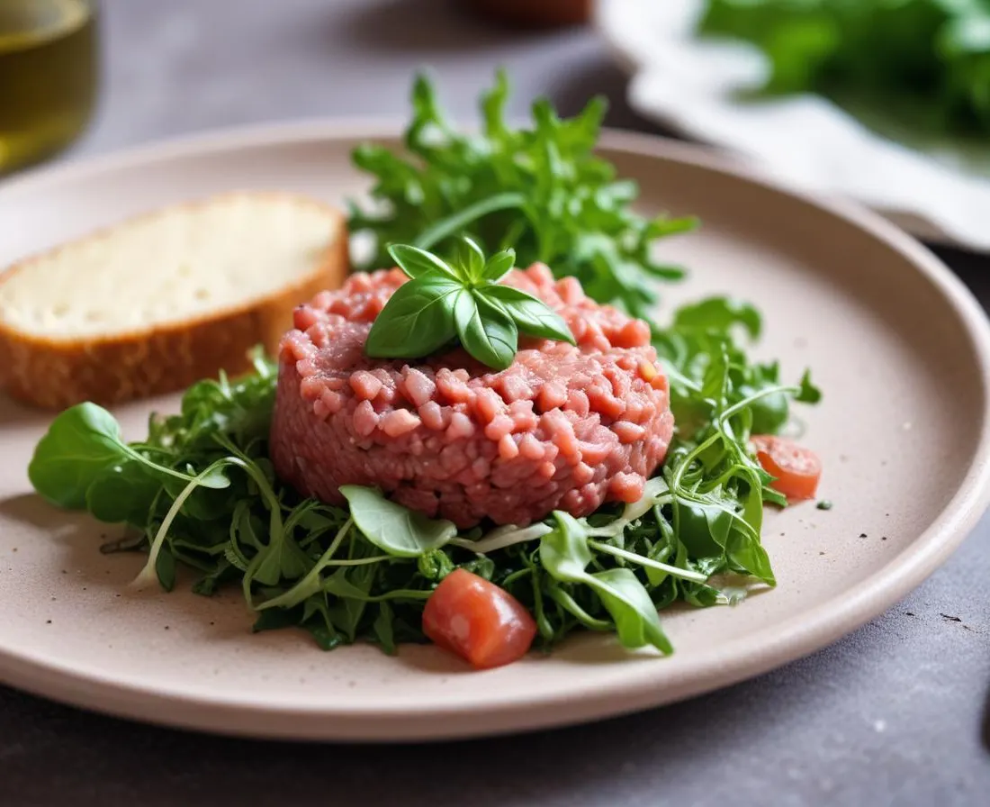 Tartare de bœuf à l’italienne, parmesan et roquette